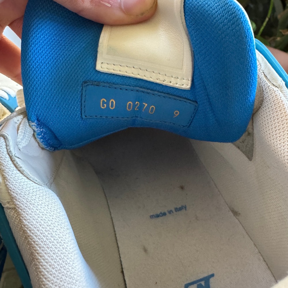 Louis Vuitton LV Trainer Sneakers White Blue Leather Men's Size 11 GO‎ 0270 - Picture 8 of 9
